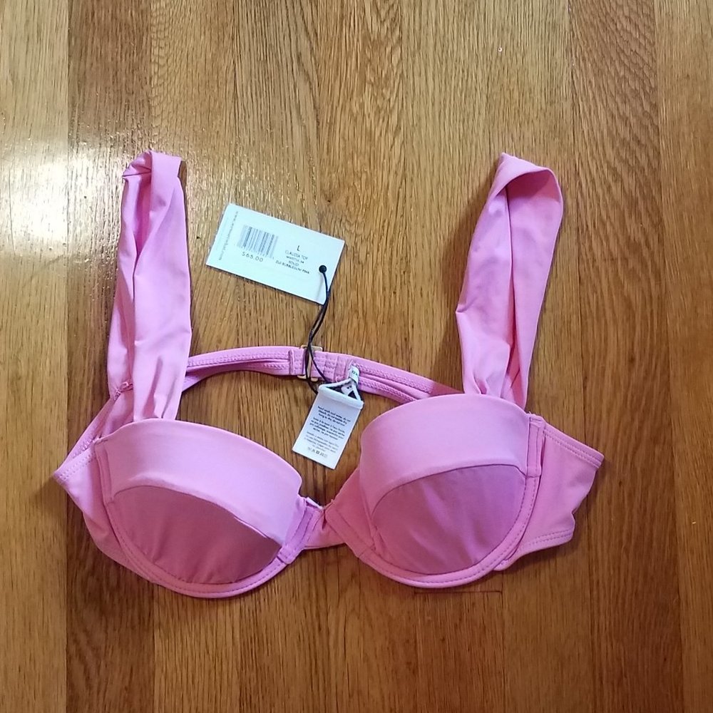 NWT WEWOREWHAT Claudia Top Large Bubblegum Pink $65 READ Defect